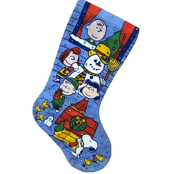 Peanuts Holiday Vintage 96s Peanuts Gang Christmas Stocking Snoopy